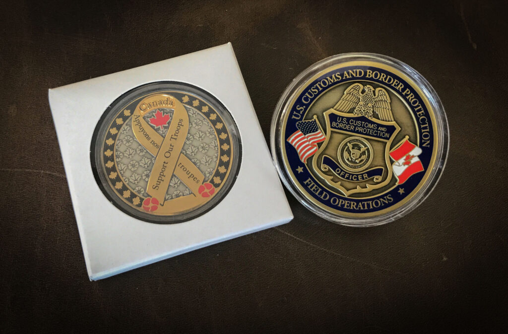 acrylic challenge coin capsule. This provides a low cost, classy, presentation package for challenge coins