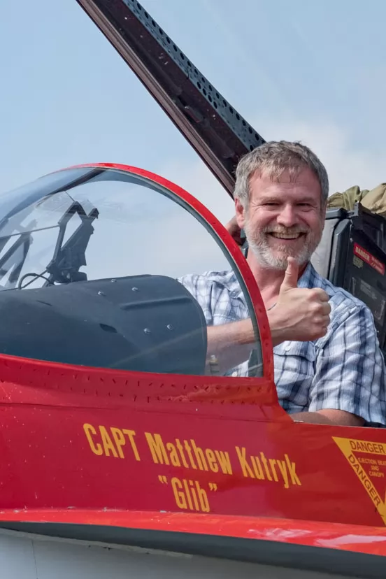Sharkz owner - Chris in a CF-18
