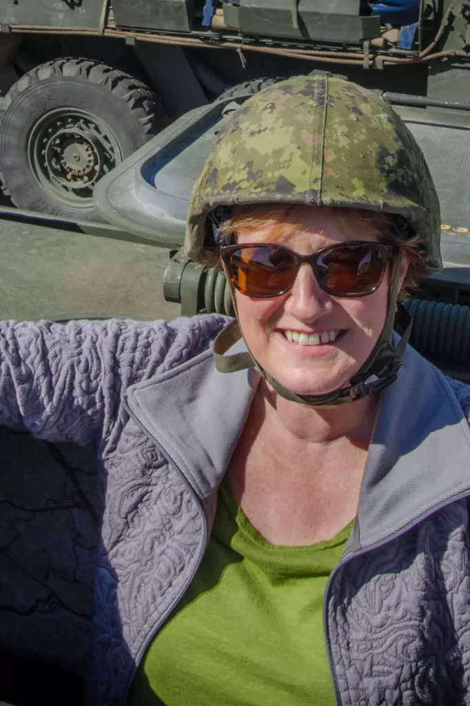 Sharkz owner - Helen in a Canadian Army LAV