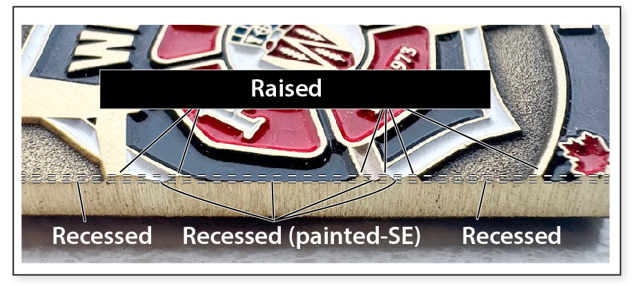 2D cutaway view of challenge coin
