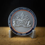 3D Antique Silver coin with Soft Enamel paint Corps of Commissionaires challenge Coin Canada