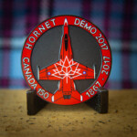 Black Nickel 2D coin with Imitation Hard Enamel paint and screen printing 2017 CF-18 Demo Team challenge Coin