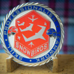 Polished Nickel 2D coin with Imitation hard enamel paint and a Diamond-cut edge Snowbirds challenge Coin Canada