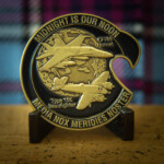 3D Antique Bronze shaped Bottle-opener coin with soft enamel paint. 409 Squadron RCAF Bottle opener challenge Coin Canada