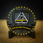 Black Nickel 2D coin with Imitation Hard Enamel paint. Golden Triangle challenge Coin Canada