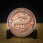 Antique Copper 2D coin 442 Squadrom challenge Coin Canada