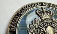 3D RCMP Challenge Coin with 3D leaves